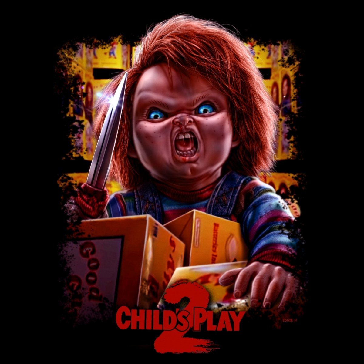 Happy 30th Anniversary Chucky 2 :)
Childs Play 2 was released 30 years ago. 'Sorry Jack! Chucky's Back!'
#30thanniversary #childsplay #childsplay2 #chucky #angrychucky #donmancini #eddieholly #eddieh #goodguydoll #horror #horrormovies #scary #90s #doll #fanart #digitalpainting