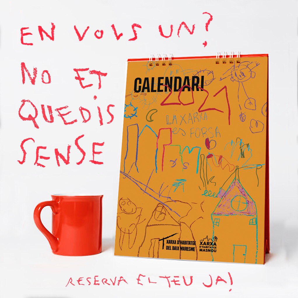 💥 CALENDARI DE LA XARXA 2021!

Ja tenim aqui el calendari 📆 més esperat de la comarca! Aquest any amb la participació de diferents artistes 🎨 del Maresme! 

Afanya’t i reserva el teu que volen! linktr.ee/Xarxahabitatge… 💚 👆🏽

Fer xarxa, teixir comunitat! 🔥✊🏼

#XarxaÉsForça