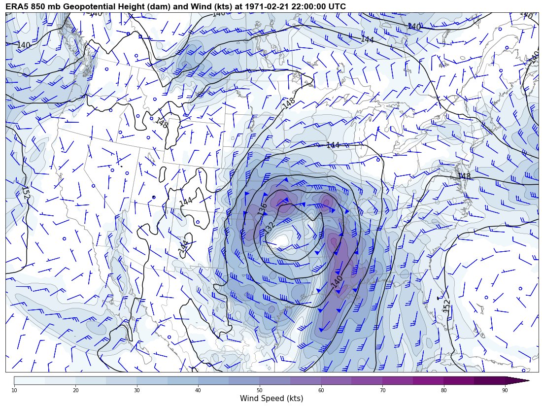 2/21/1971 (Mississippi Delta Outbreak + major Plains blizzard) @ 22 UTC. 3/11