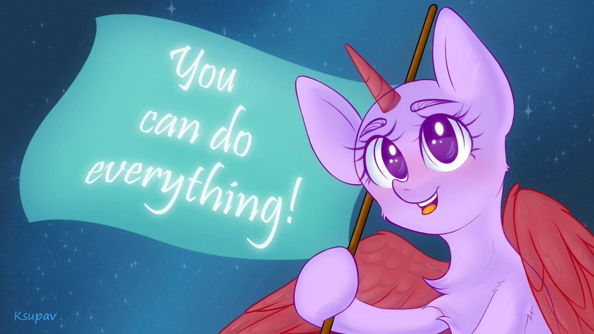 ksupav_'s tweet photo. https://t.co/IDp0CGzBFk 
While I finish comms - I launched a motivating ych. It goes like wallpaper on the desktop. If you make a winning bid, you have the right to change the background, inscription on the flag and it's color. Even just a rainbow can do *wink*💛
#bronies #MLPFiM https://t.co/dhj7Q28DFT