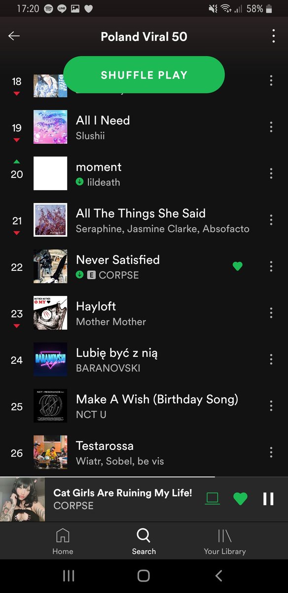 _NihilNovi_'s tweet photo. 5 of @Corpse_Husband songs are on Poland Viral 50 playlist and I live for that ❤️ (watch me try to stream them all so much they just dominate the playlist forever) #viral #SpotifyCharts #streamcorpsehusband https://t.co/pXZHmpeEtD