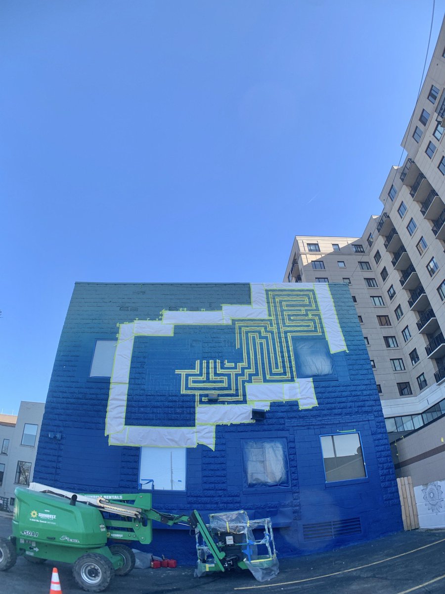 Sunny day progress shots of <a href="/annjlewis/">Ann Lewis</a>’ “Dissent Until Nine” murals on the back of <a href="/duosec/">Duo Security</a>’s building on 123 N Ashley. #A2ACMurals