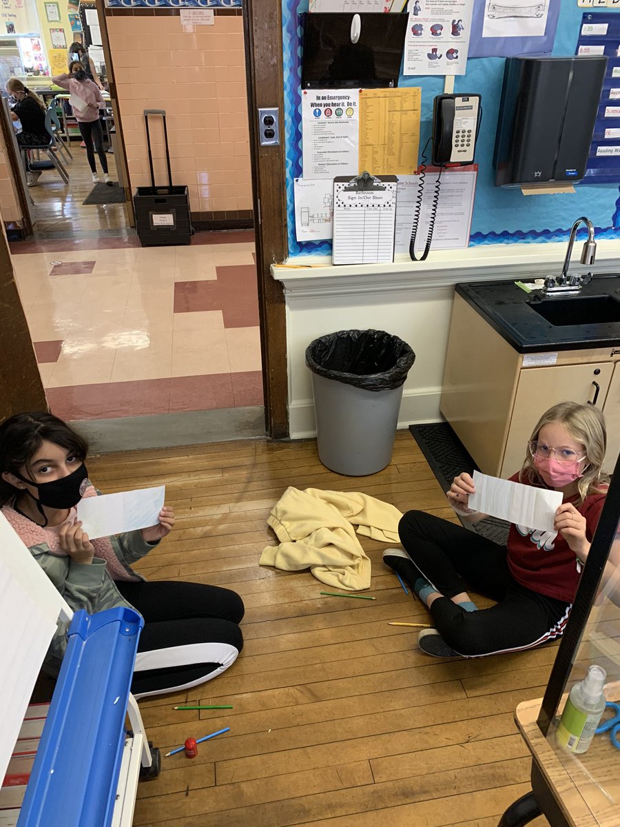 DebNovick's tweet image. Hmmm...how can I show 1/2 shaded blue AND 1/3 shaded green just folding paper???? #thinkers #problemsolvers #communicators