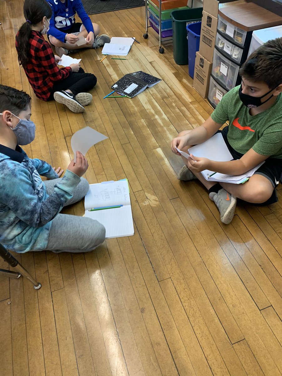 DebNovick's tweet image. Hmmm...how can I show 1/2 shaded blue AND 1/3 shaded green just folding paper???? #thinkers #problemsolvers #communicators