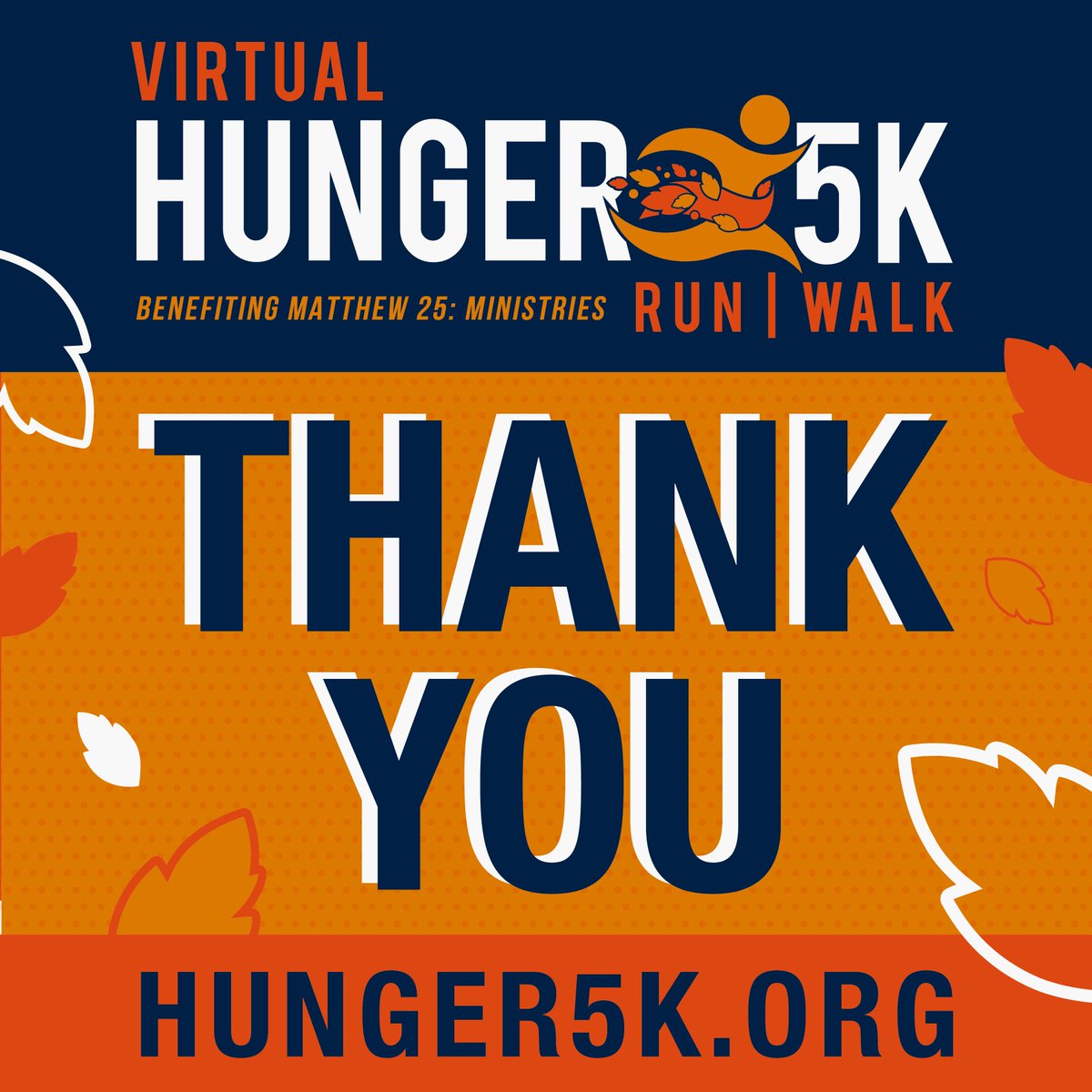 M25M_org's tweet photo. Thank you to everyone who participated in this year's 2020 Virtual Hunger 5K, and for helping make it a success! We hope you enjoyed running and walking in support of our work with those in need. Share your fun Virtual Hunger 5K photos using the hashtags #HUNGER5K and #H5K. https://t.co/GCLg7dCzlk