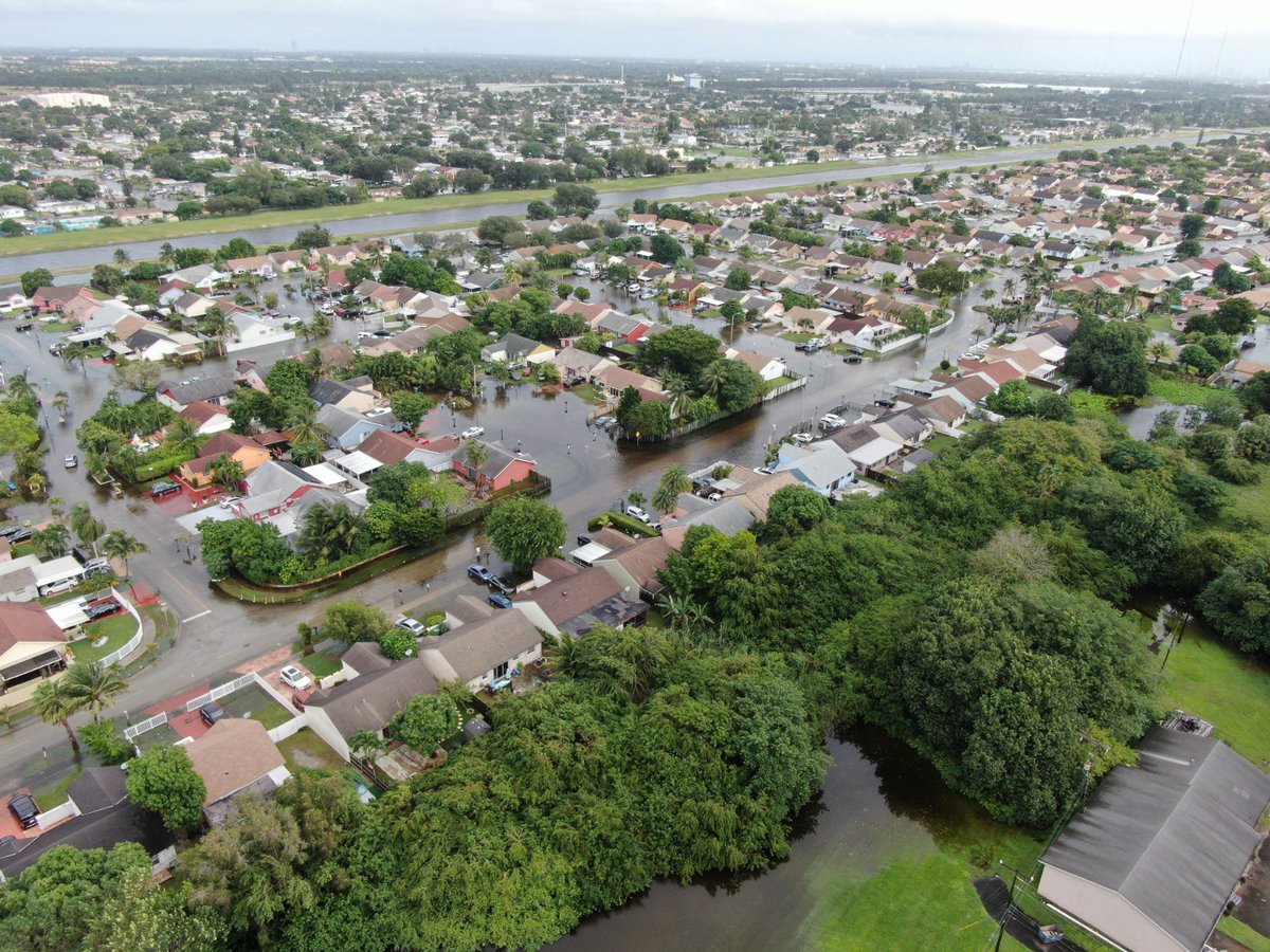 #MDFR Drone &amp; Air Rescue teams are assessing possible damage as a result of flooding from Tropical Storm #Eta throughout Miami-Dade. Remember, DO NOT walk, bike or drive through flooded waters as you don't know what dangers can be hidden underneath such as debris or downed wires.