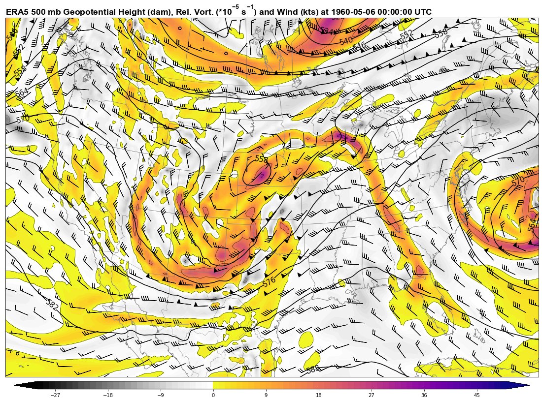 5/6/1960 (Prague OK F5 and Wilburton OK F4 tornadoes) @ 00 UTC. 10/11