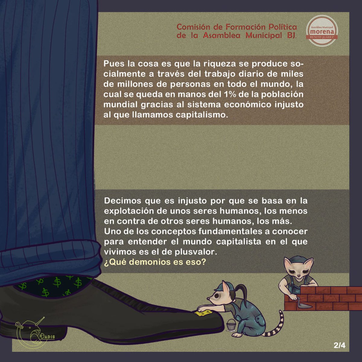 AMmoBJ_'s tweet photo. Nuestros compas de la Comisión de Formación Política 
realizaron esta maravillosa viñeta que explica de forma sencilla uno de los conceptos fundamentales de la crítica de la economía capitalista. https://t.co/iogszpE1m3