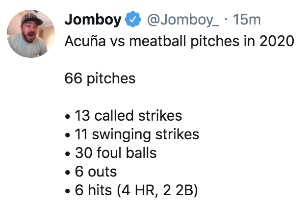 Jomboy_'s tweet photo. hey pitchers... throw some strikes, have some fun. turns out hitting a baseball is hard, https://t.co/iRUWKmGLwG