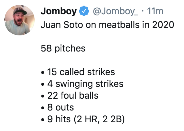 Jomboy_'s tweet photo. hey pitchers... throw some strikes, have some fun. turns out hitting a baseball is hard, https://t.co/iRUWKmGLwG