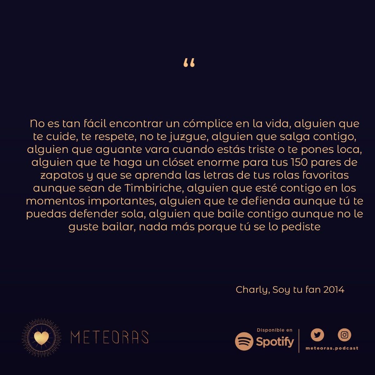 meteoraspodcast's tweet photo. Les dejamos algunas de nuestras frases favoritas de Soy tu fan 🥰

¿Cuáles son las suyas? 👀

#MeteorasPodcast https://t.co/NQrjMxGxiW