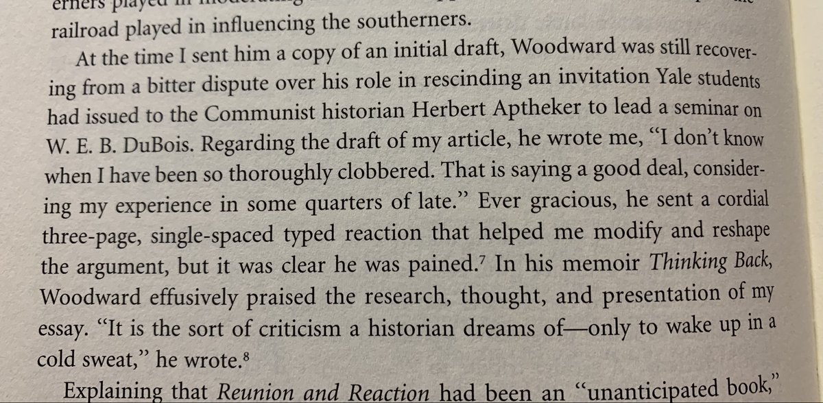 But in the 1970s and 1980s, Woodward's theory came under attack, mostly notably by Allan Peskin and Michael Les Benedict, who systematically dismantled the claims of Woodward's argument. Woodward himself later acknowledged "I don't know when I have been so thoroughly clobbered."