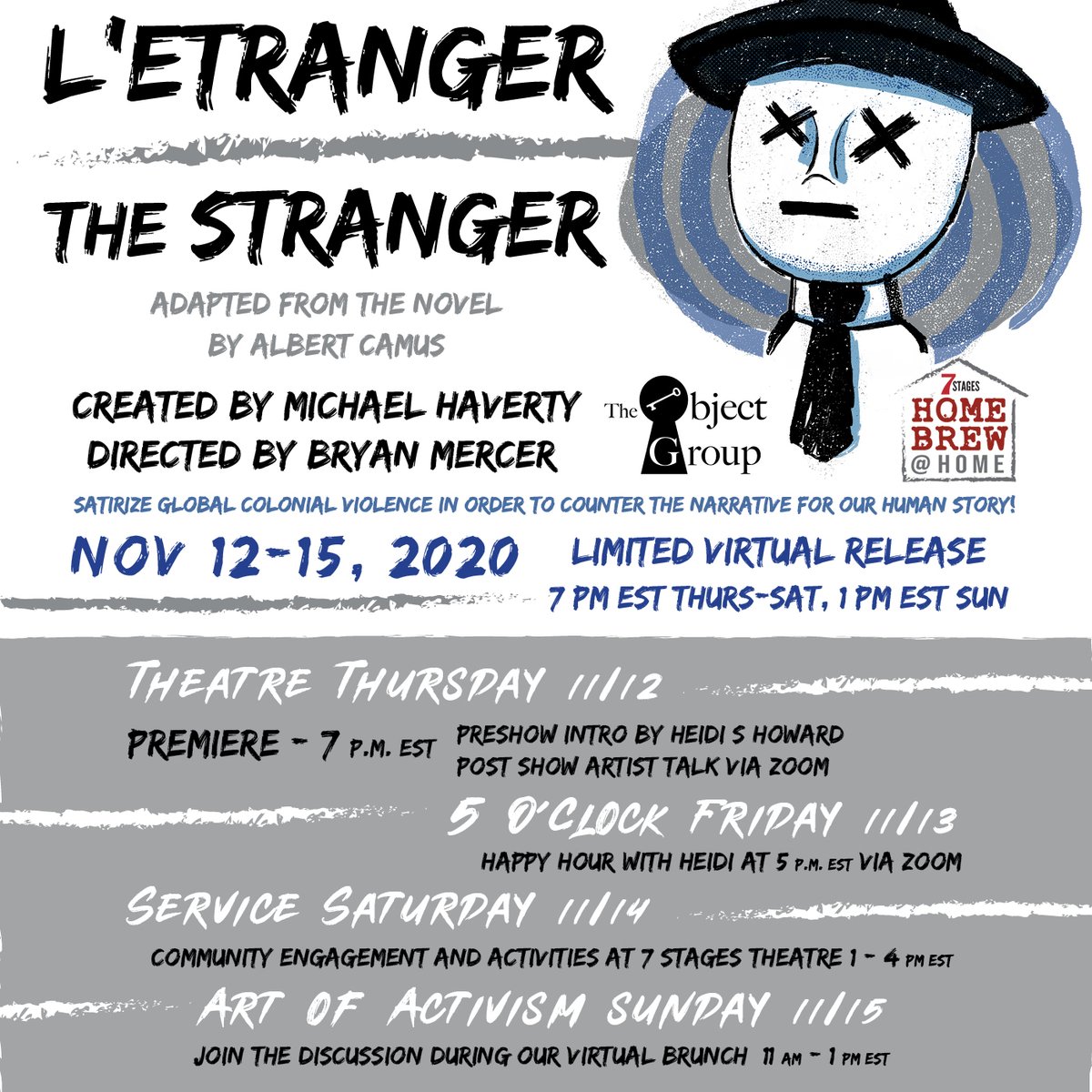 7StagesATL's tweet photo. Home Brew @ Home continues with "L'etranger\ The Stranger" adapted from a novel by Albert Camus and created by Michael Haverty and directed by Bryan Mercer. For complimentary tickets visit the link in our bio!
#Lestranger #thestranger #7stagesatl #atlantatheatre #7SHomebrew #l5p https://t.co/KKJS1ebF6r