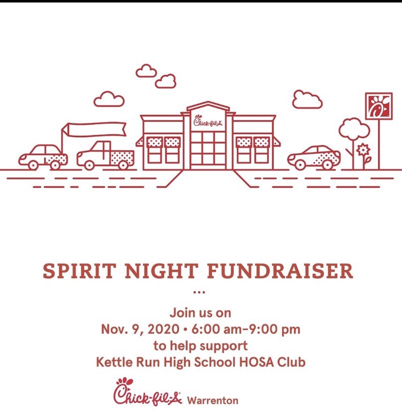 kettlerunHOSA's tweet photo. Just a reminder!!!! Tonight, HOSA will be having a fundraiser at Chick-Fil-A in Warrenton! Stop by and mention Kettle Run HOSA! https://t.co/aALyM1vDse