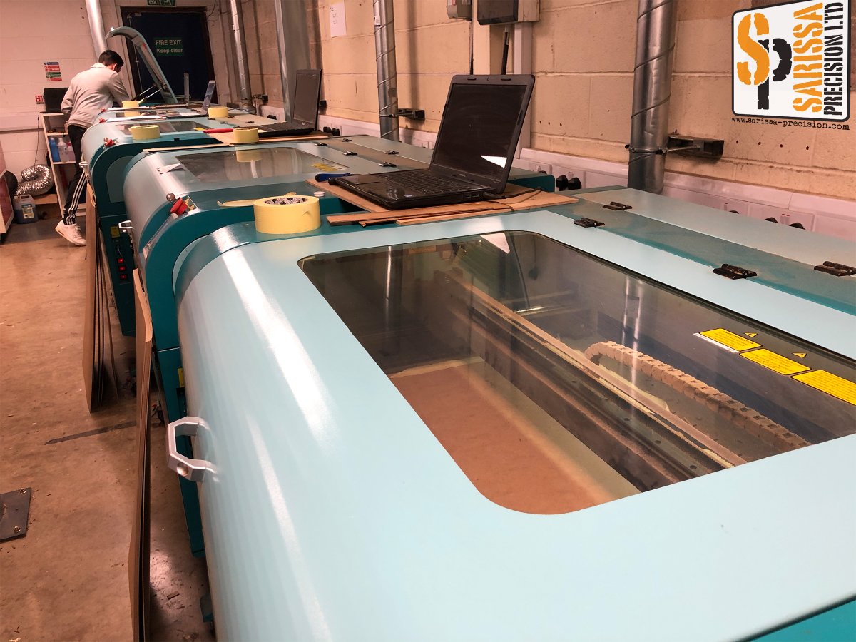 SarissaPrec's tweet photo. The Sarissa night shift is in and the lasers are on 24/7. It's all go go go here #stillshipping #awesominmdf #socialdistancing #mdfterrain #mdfscenery #staysafe https://t.co/xIOqN2v7J5