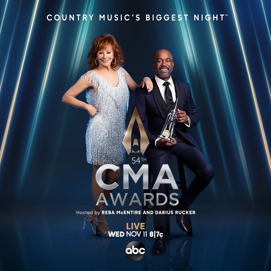 939TheWolf's tweet photo. Catch hosts @reba and @dariusrucker on @CountryMusic’s 54th #CMAawards LIVE Wed 11/11 at 8|7c on ABC! Details at https://t.co/CcaAtSDYUQ https://t.co/Eo54qaKg7q