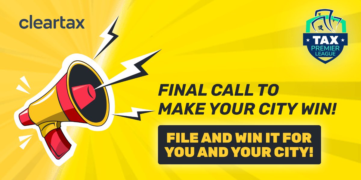 _cleartax's tweet photo. File Now: https://t.co/NAQm9sa98h
It's the clash of the metro titans in the final. Who is your ITR vote for? Delhi Or Mumbai?
Leave us a DC for Delhi and an MI for Mumbai in the comment section.
#ITR #ItsFilingSeason #ITRfilingSeason #TimeToFileITR #TPL #TaxPremiereLeague https://t.co/ifF0G1pkAx