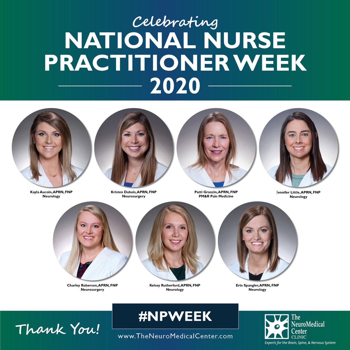 It's National Nurse Practitioner Week! The NeuroMedical Center Clinic sends out a special THANK YOU to all NPs, but especially ours! Thank you for the exceptional, compassionate neuroscience care you provide to our patients every day! 

TheNeuroMedicalCenter.com

#NPweek