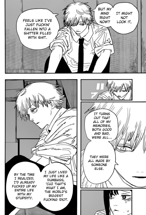 35attempts's tweet photo. #chainsawman92 Finally caught up. One of my favorite manga scenes of all time for real the realization hitting different. Kobeni is actually one of the dopest characters left 😭 I miss Aki tho https://t.co/XzKc4K6XBj