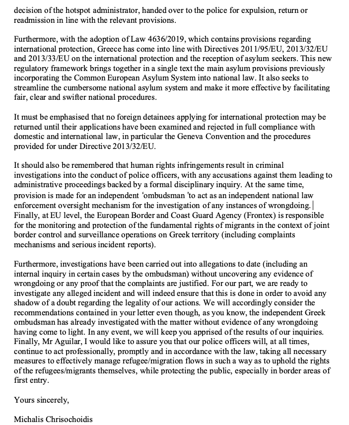 bellingcat's tweet photo. The Greek Minister of Citizen Protection @chrisochoidis has responded to a letter from @EP_Justice regarding the killing of Muhammad al-Arab and Muhammad Gulzar at the Greek border in March 2020. 

He states they are ready to "ready to investigate any alleged incident". https://t.co/3Ng9pLFXsg