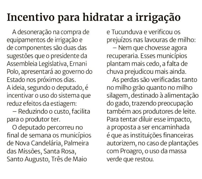 ernanipolo's tweet photo. Confira matérias publicadas nas colunas de @TalineOppitz no @Correio_do_Povo e @giloeblein em @gzhdigital, sobre os efeitos da estiagem nas lavouras gaúchas.
#estiagem #secars #agricultura https://t.co/VZZjZDUH7b