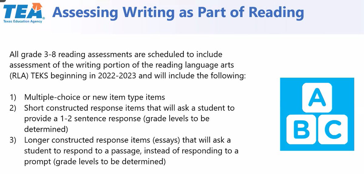 Writing Assessment Updates from  @teainfo  #CRESTEducator
