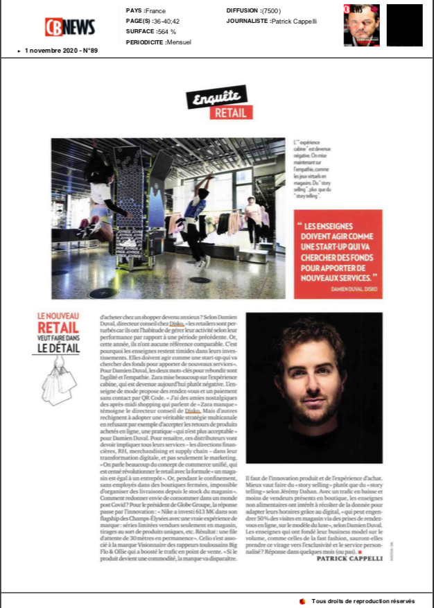 DamienPaques's tweet photo. RT agencedisko "en attendant de pouvoir faire du shopping, découvrez l'interview de notre Directeur Conseil Damien dans le dossier Special Shopper de @CBNews : du phénomène de "Zara manque" aux enjeux du commerce unifié, on vous dit tout P. 41-42.

#… https://t.co/5MI5gqH4DR"