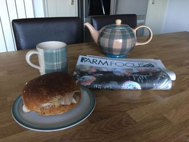 Monday lunchtime for @FJA For.You #HarryGow #speciallyselectedpork #scottishpork #applesauce #grahamsfamilydairy #localfood #highlandfinecheeses #farmingnews