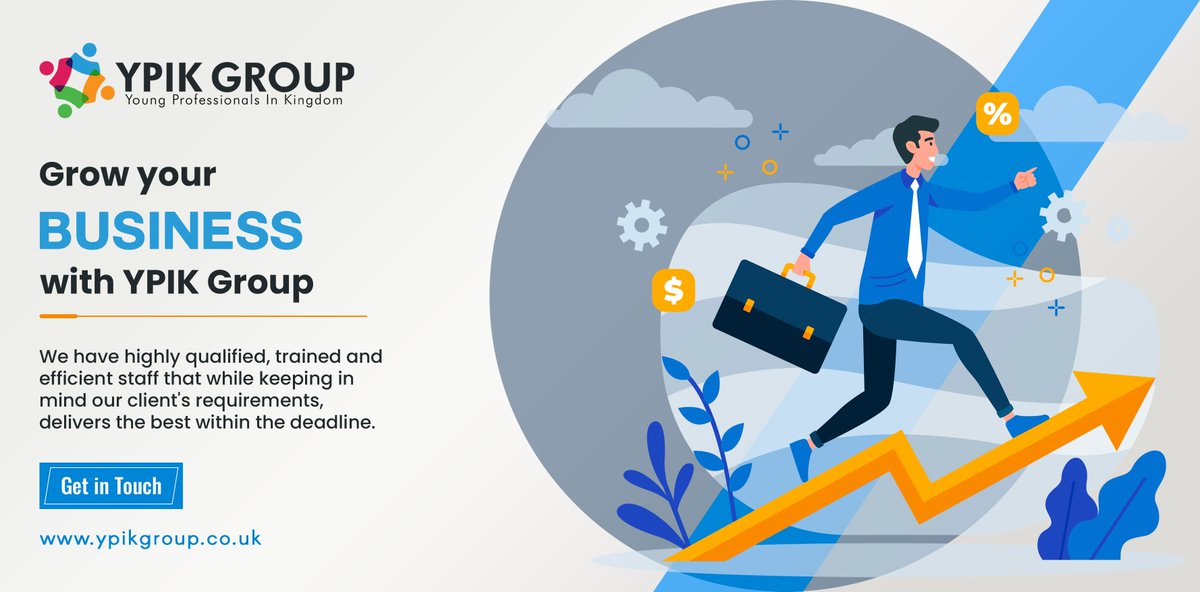 ypikgroup's tweet photo. Grow your Business with YPIK!

#YPIKGroup #BusinessConsultancy #BusinessGrow #Outsourcing #ITServices #DigitalMarketing #SEO #SMM #WebDesigning #WebDevelopment #Compliance #HR #Recruitment #Bookkeeping #Payroll #London #UK https://t.co/DbVtk5XahY