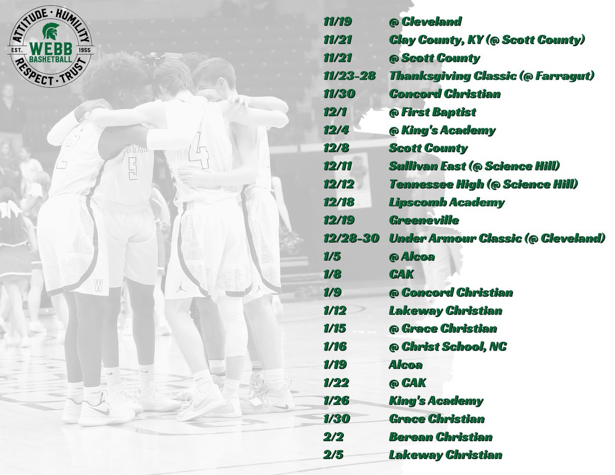 KnoxWebbHoops's tweet photo. 2020-21 Regular Season Schedule https://t.co/pe6uPMT63y