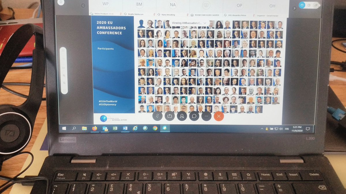 SinikkaAntila's tweet photo. Today we started our historical Virtual #EUAmbassadorsConference 2020. Connecting with our Leaders and Colleagues #EUinTheWorld #EUDiplomacy https://t.co/2iPgwglKqH