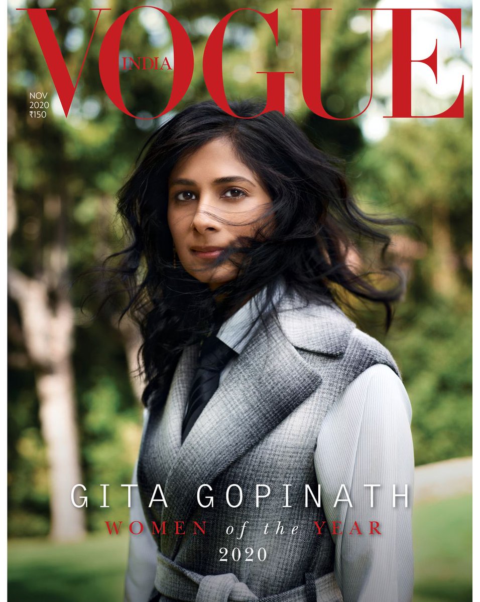 VOGUEIndia's tweet photo. “Going forward, the world has to be one that is less unequal, where there is universal access to education, healthcare and social safety nets,” says @GitaGopinath, the first female chief economist at the International Monetary Fund. #VogueWOTY2020
https://t.co/7Fd2yraWUY https://t.co/wfN8D9XF2e