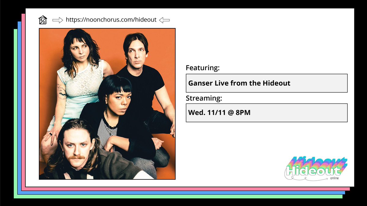 Ganserband's tweet photo. Wednesday at 8pm CST we will be streaming from @hideoutchicago, buying a ticket helps us and helps keep their doors open. Tell your friends and enemies. 💛
https://t.co/PGZ24YLJsA https://t.co/dhqKfeUq5I
