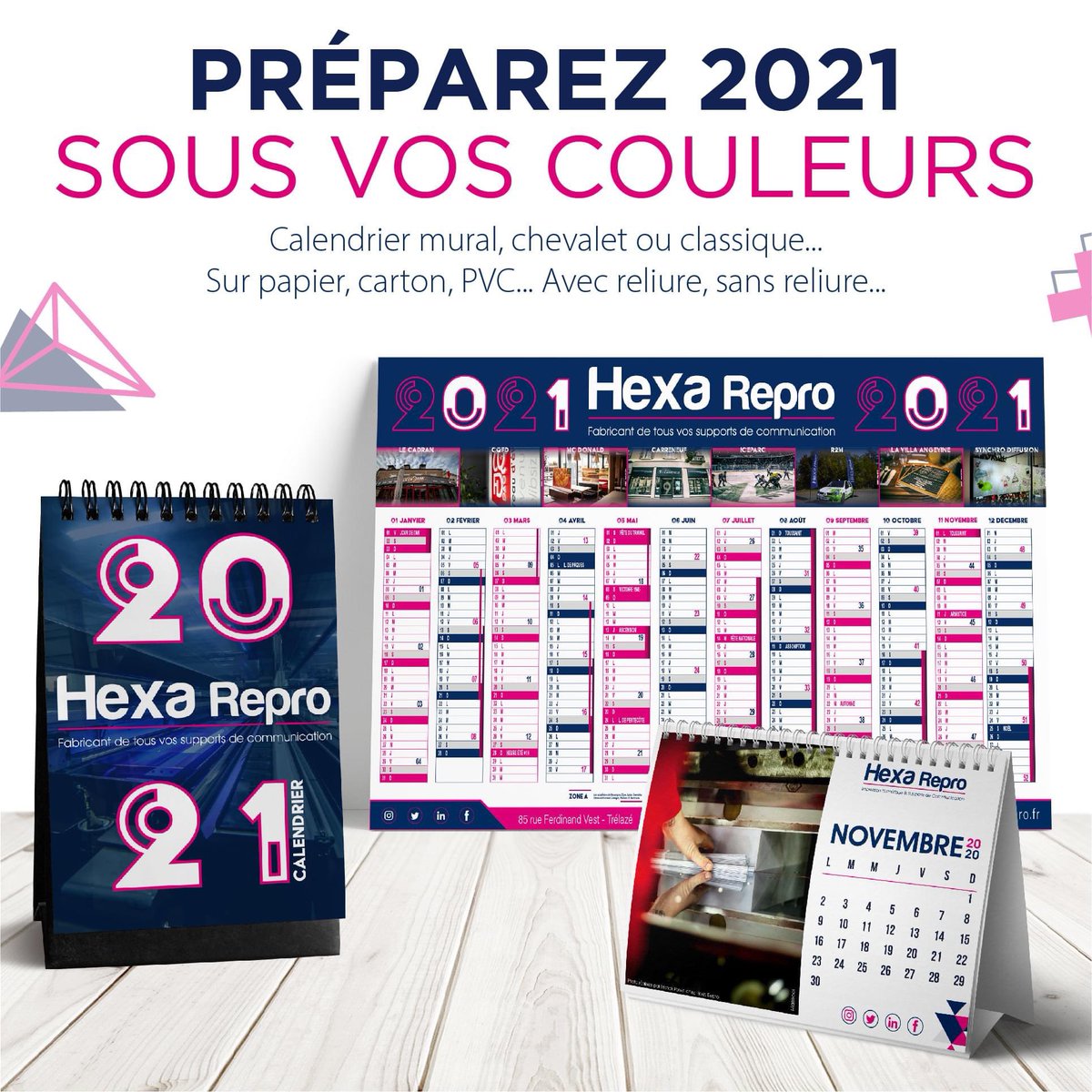 HexaRepro's tweet photo. Pensez y, c’est la saison des calendriers (et cartes de vœux) et une bonne occasion pour recréer du lien avec vos clients et partenaires 

#calendriers #imprimeur #angers #maineetloire @CCI49 @Maine_et_Loire @HermantBenj @Angers @mairie_trelaze https://t.co/qkxPQ5ZoM2