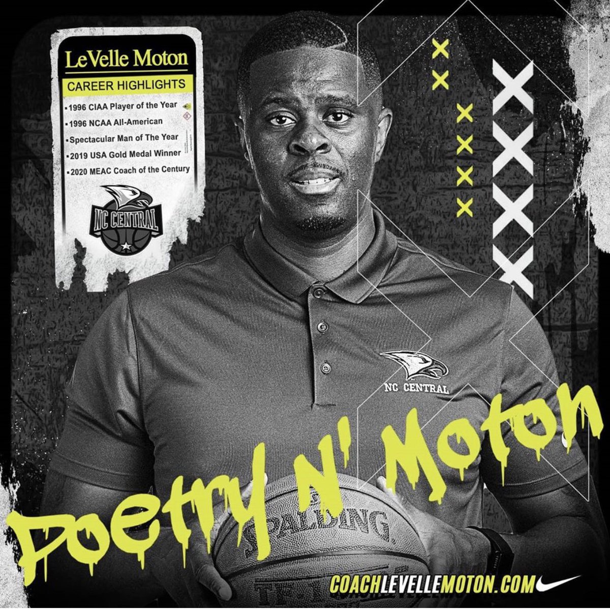NCCU_MBB's tweet photo. Our Head Coach @levellemoton #MotonMonday! 🏀🦅 #EarnedNotGiven #SameFightDifferentRound https://t.co/lL8Ea17APc