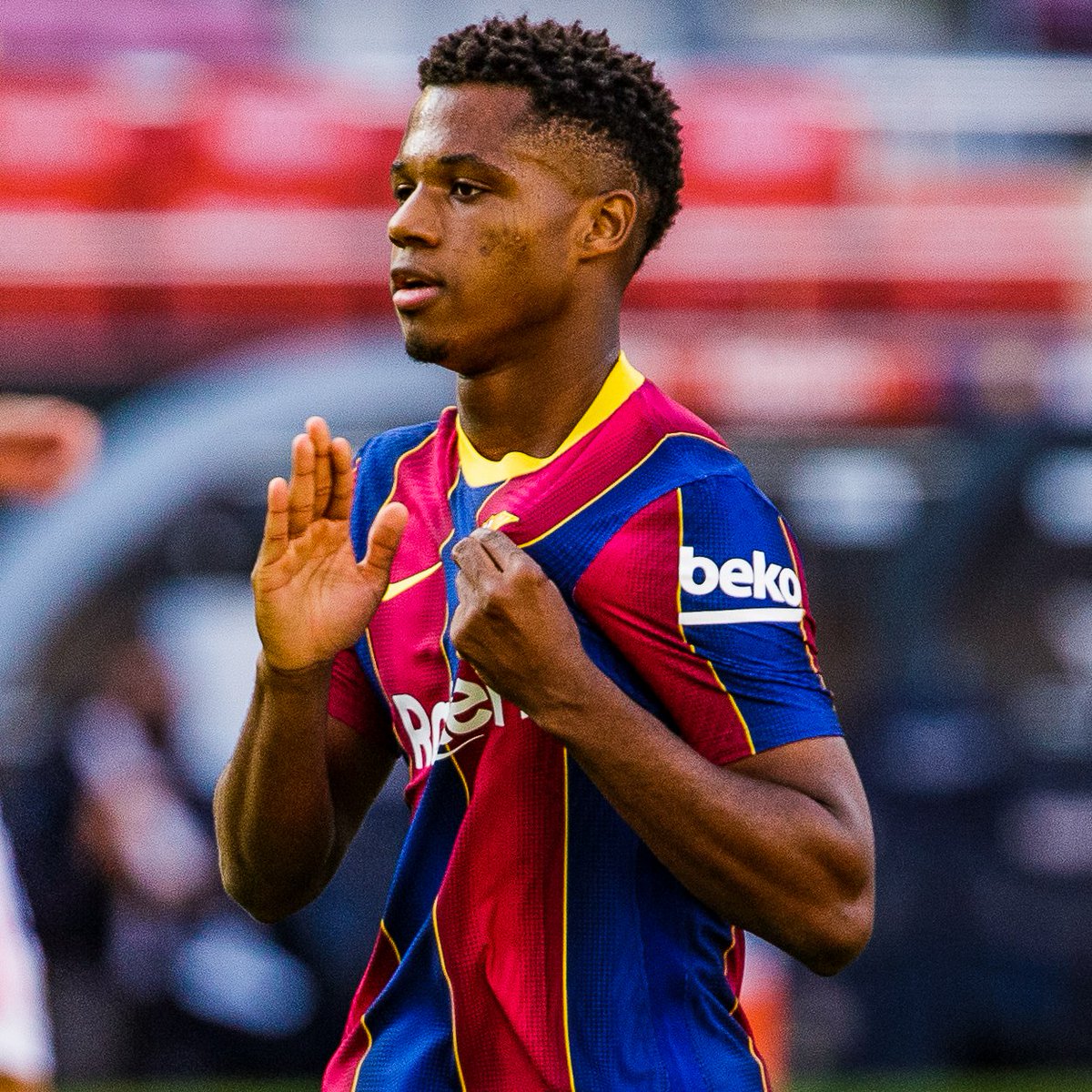 FCBarcelona's tweet photo. ❤️ to join us in wishing Ansu a full and speedy recovery! https://t.co/TkibF1PqE4