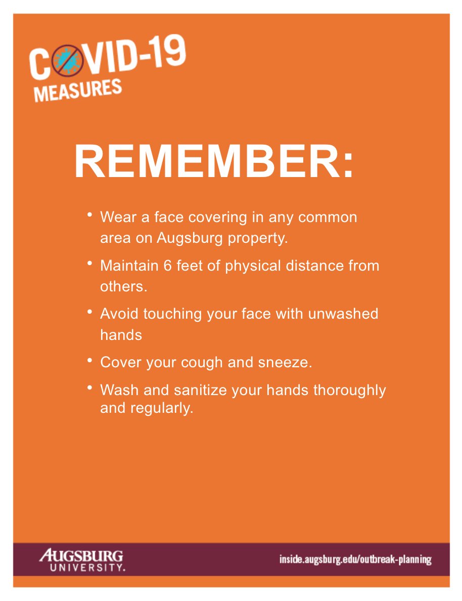 Get tested for COVID-19: free state-sponsored testing Wednesday, November 11 and 18 <a href="/AugsburgU/">Augsburg University</a>. Students  who present their student ID and get tested will be entered in an AirPods giveaway. Faculty, staff, family members, and neighbors also invited amail.augsburg.edu/2020/11/09/fre…