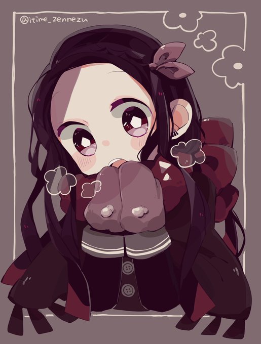 いちめさんがTwitterに投稿した竈門禰豆子(鬼滅の刃)のイラスト。