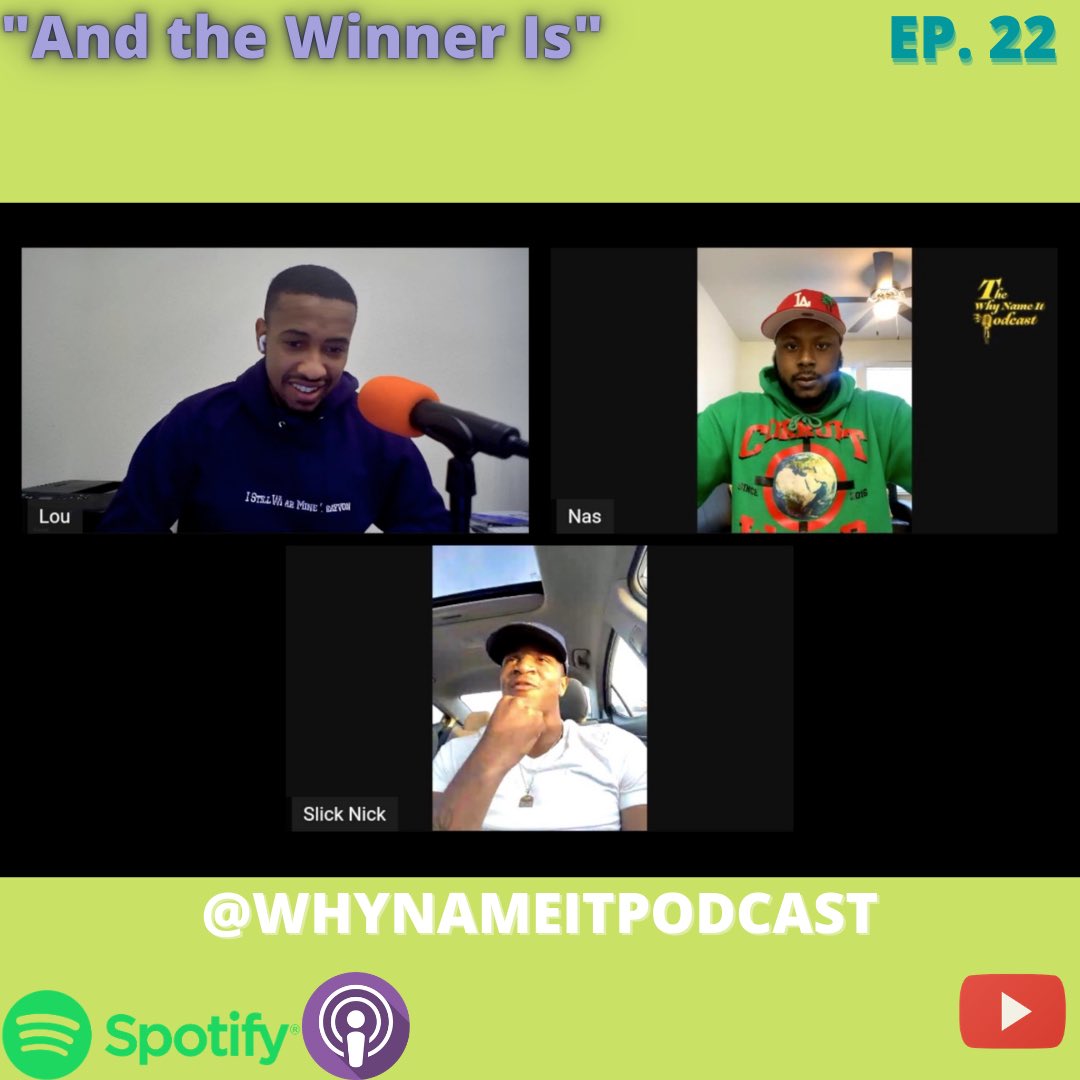 WhyNameItPod's tweet photo. Episode 22 “And the Winner Is” is now available on all major streaming platforms and YouTube . Link is in the bio.

The #WNIP 🎙

#BlackPodcast #BlackPodcasters #Podcast #Boxing https://t.co/SDri0cb5nD