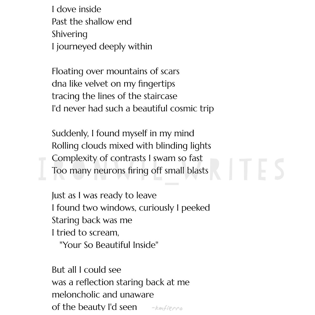 IronwilW's tweet photo. More than You See. You are a Beautiful Cosmic Trip. Journey within. #poetry #writing #WritingCommunity #poem #writerslift #mentalhealth #anxiety #motivation #Monday #cosmic #journey #creativewriting  #monday #inspiration #poetrylovers #empower #selflove https://t.co/AruKKGON5O