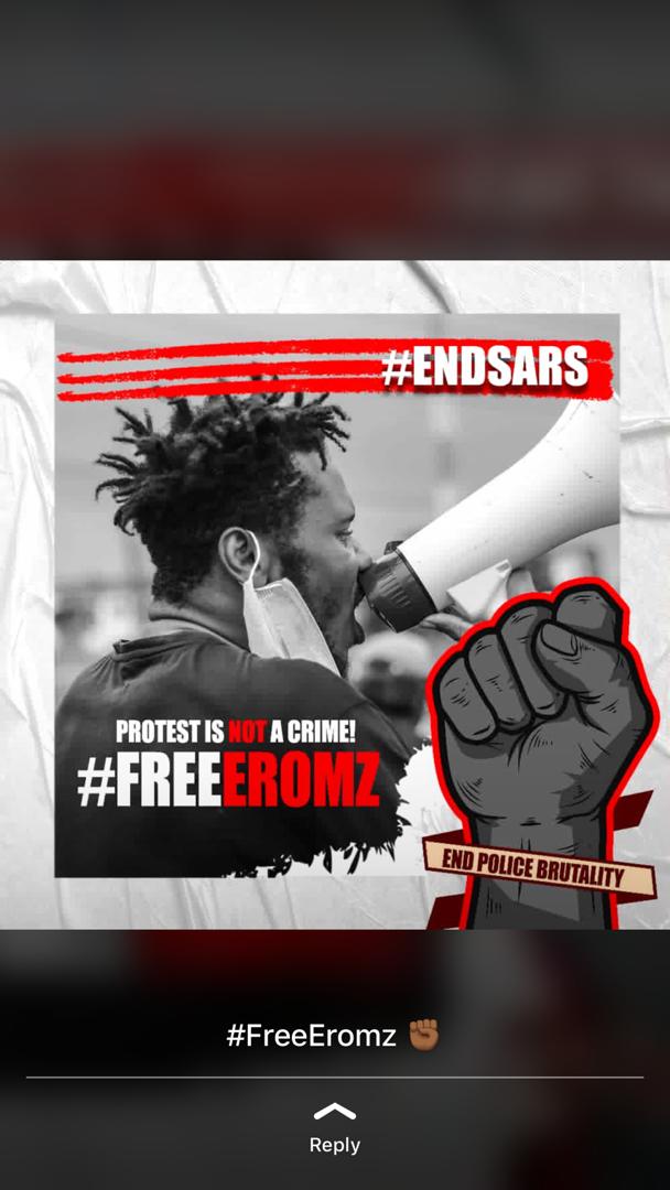 DearTife's tweet photo. The Nigerian police is a joke. They cock their guns at peaceful protesters but flee once faced with real criminals. 
Such a joke! #FreeEromz https://t.co/2hZ7iNqRg7