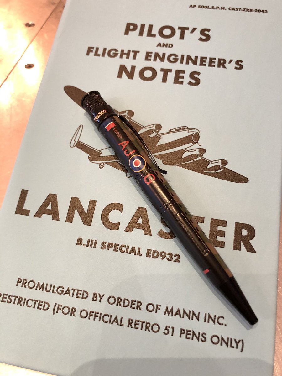 Rudestar069's tweet photo. A stunning Lancaster edition pen &amp; notebook from the mighty fine people @inc_mann  @Retro1951 Go get yours before they’re gone. https://t.co/dQVhwO1bNq