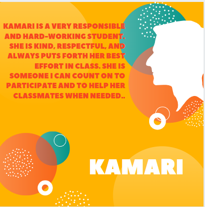 Northside would like to recognize Kamari B. for being one of our rockstars! Keep up the fabulous work, Kamari! #NHSstudentRockStar #bethelight