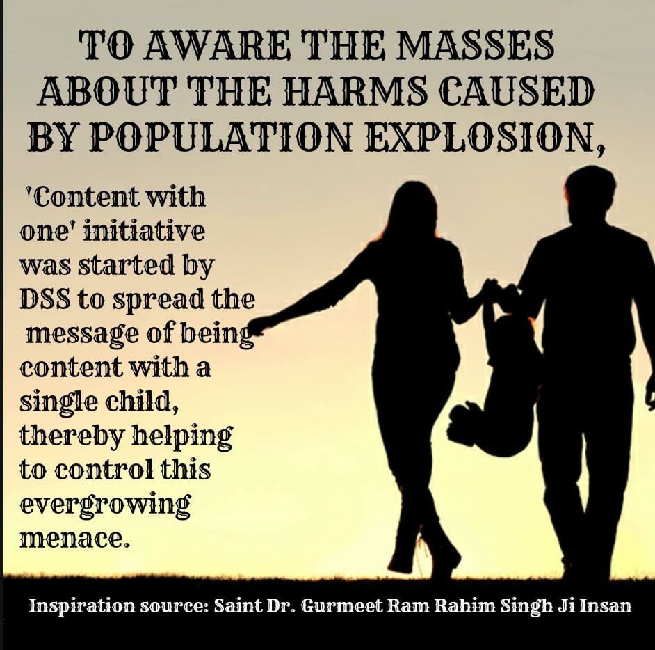 GoravSingh_2014's tweet photo. #ContentWithOne
#SmallFamily_HappyFamily
#CheckPopulationEcplosion
#SingleChildForHappyLife
#SaintDrMSG
#SaintDrGurmeetRamRahimJi
Content with One Initiative was started by Dr.MSG https://t.co/5XnMDFcaX1