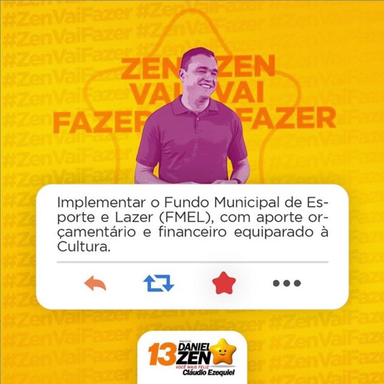 danielzendoacre's tweet photo. Vamos implementar o Fundo Municipal de Esporte e Lazer como forma de fortalecer este setor em nossa cidade, dando oportunidades principalmente aos jovens!
#ZenNoSegundoTurno #DanielZen13 https://t.co/PuLubz5oLv