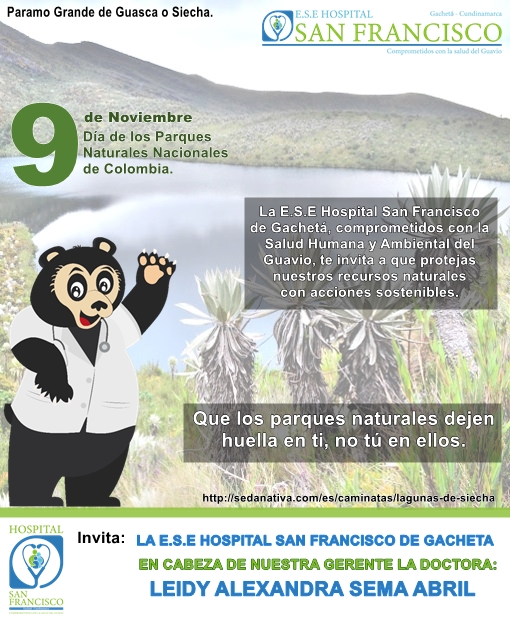 HospitalGacheta's tweet photo. En conmemoración al día de los Parques Naturales Nacionales de Colombia la E.S.E Hospital San Francisco de Gacheta, en cabeza de nuestra Gerente la Doctora @SemaAbril, invitamos a la protección de nuestros recursos naturales, para la preservación del medio ambiente. https://t.co/Gfjyrzw7Cu