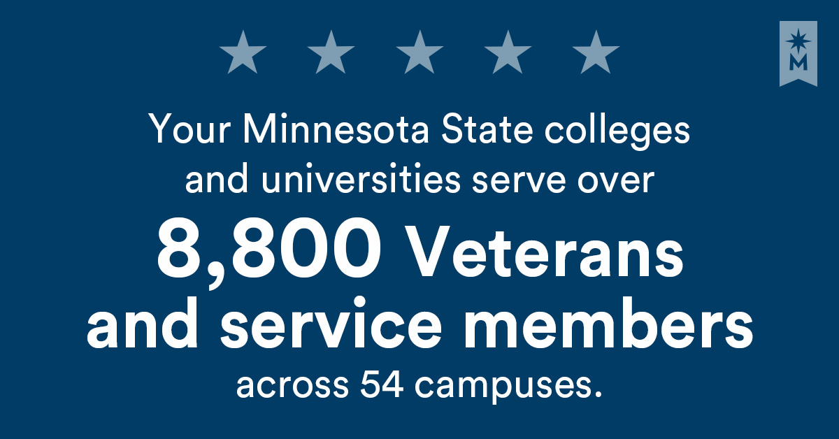 MinnStateEdu's tweet photo. Thank you for your service #MinnStateVets! https://t.co/2bWX96Zmda