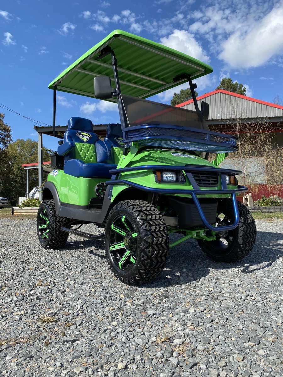 SportzSouthern's tweet photo. Seattle Seahawks Themed Custom Golf Cart @clubcar @Seahawks @CityofSeattle @recsportcarts @SportzSouthern @GolfCarOptions @RHOX21237 @GolfDigest @PGATOUR https://t.co/SjqPwyd3Sg