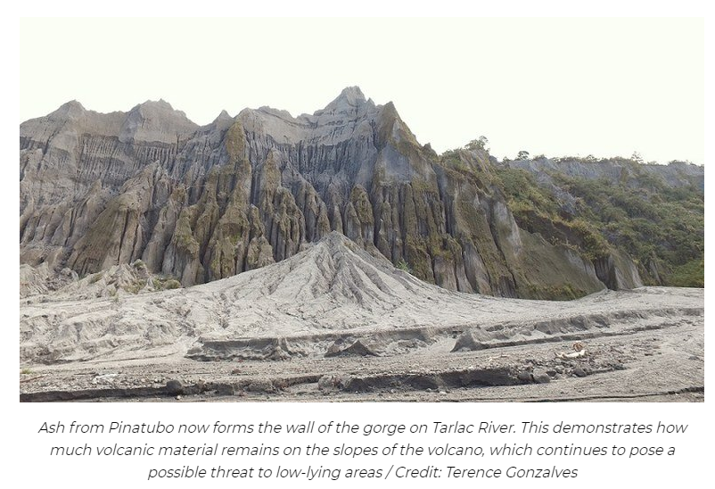 Also the eruption produced pyroclastic flows & lahars which, although they didn't travel as far as the ash, still caused economic damage to infrastructure and loss of life. Lahars can be triggered up to decades after the initial eruption by heavy rains.  https://earthjournalism.net/stories/eruption-lahar-and-resilience-the-aftermath-of-mt-pinatubo-eruption-in-the-philippines