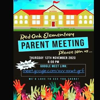 oak_parent's tweet photo. We will have a parent meeting on Thursday, November 12, 2020 at 6:00 pm. Link to flyer:
https://t.co/9EktAZldLo...

link to meeting: https://t.co/kXhHnPkp0P https://t.co/0B06hbMuQg